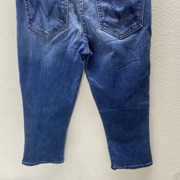 Mother Women’s The Stunner Bunny Slip Capri Jeans Size 26 Connect The Dots Blue - Picture 4 of 14